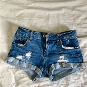 Low rise jean shorts